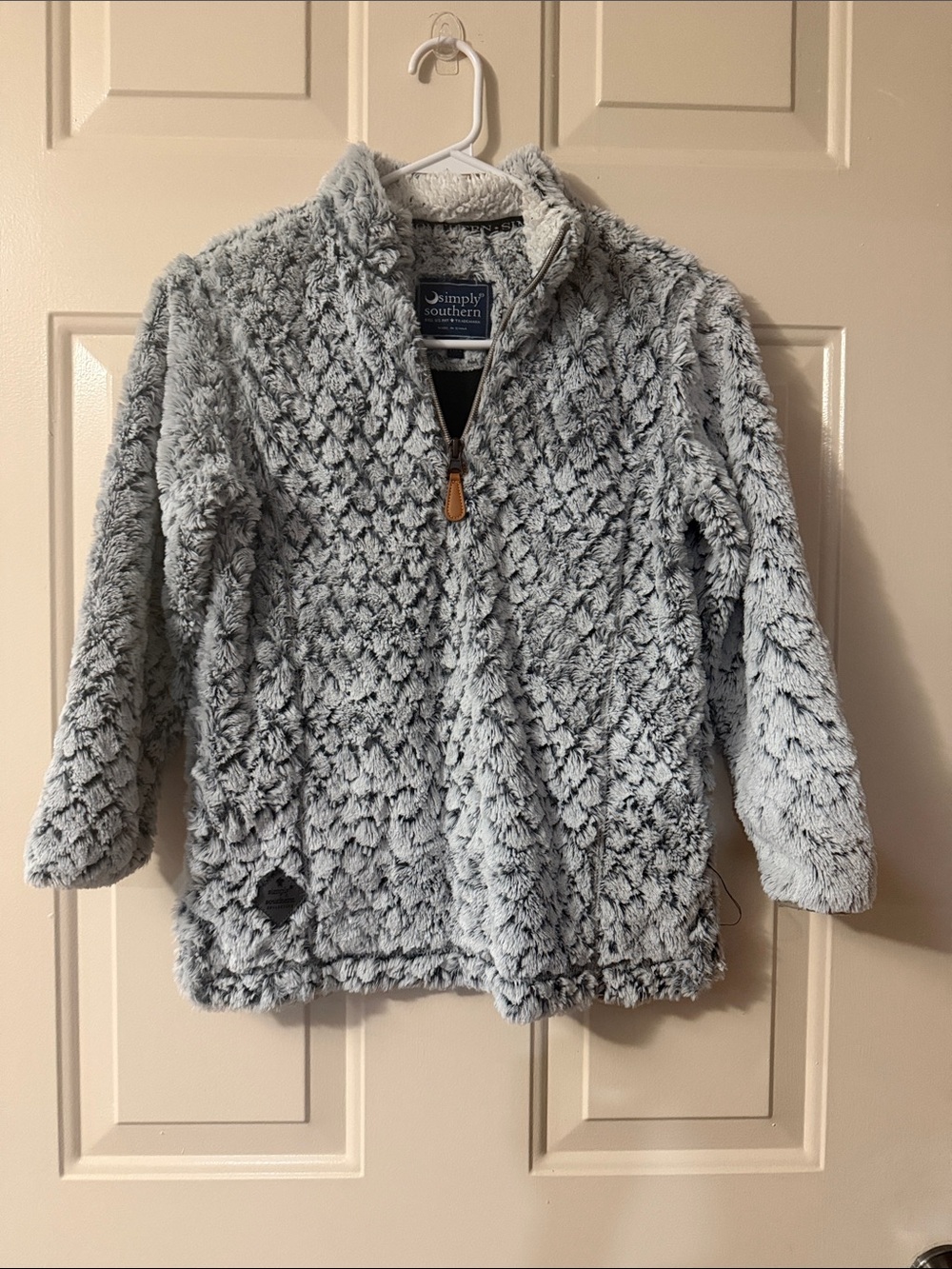 Simply Southern Kids Gray Plush Half-Zip Pullover